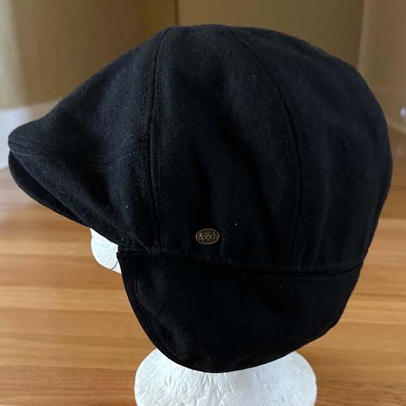 Epoch Hats Company Mens Newsboy Black Wool Hat Ear Flaps Size Large - Picture 4 of 14